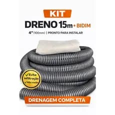 Kit Dreno Corrugado 4” 100mm 15m + Manta Bidim 15m x 1,15m Drenagem Jardim Solo