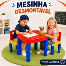 Mesinha de Brinquedo Infantil Com Mesa e Cadeira Didatica Para Meninos e Meninas