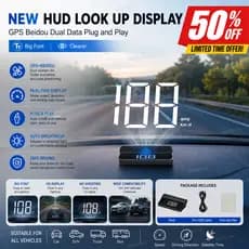 Display Universal HUD Head Up Para Carro , Velocímetro Digital GPS , Projeção De Pára-Brisa , Fonte Grande KM/H , Plug &