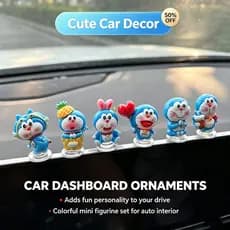Estoque Pronto Novo Doraemon Mini Ornamento De Carro Figura Fofa De Desenho Animado Para Mulheres Tela De Controle Centr