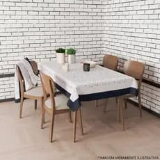 Toalha de Mesa Retangular Serve 4 e 6 Lugares Gotas Collor