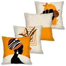 Kit 4 Capas de Almofada Decorativas Africana 45x45