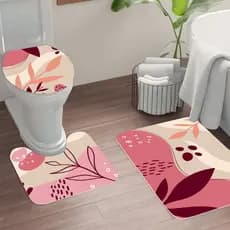 Kit de 3 Tapetes para Banheiro Decorativo Antiderrapante