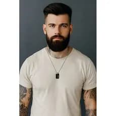Corrente Aço Inox Masculina Preta C/ Strass Premium Academia Preto