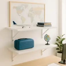 2 Prateleira Branca Mdf 60x40 Suporte Invisivel  - Decoração