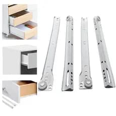 Kit 2 Pares Corrediça De Roldana Comum Para Gaveta 50cm Par 25 Kgs