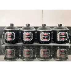 Kit Porta Temperos Condimentos de Alumínio Cozinha 5 Peças Potes para Tempero