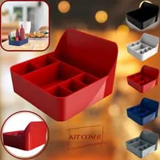 Kit 6 Porta Guardanapo Sachê Galheteiro Mesa Balcão Bancada Organizador Suporte Multiuso Divisórias
