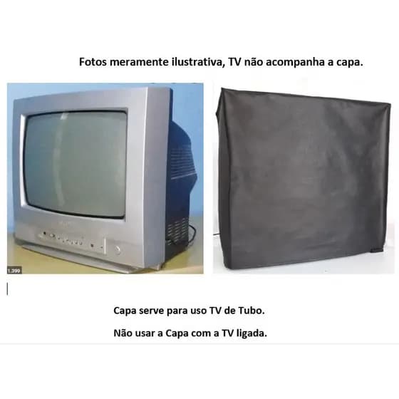 CAPA Proteção Para TV Tubo 21" Sob Medida (A X L X P) Confeccionada em TNT Preto.