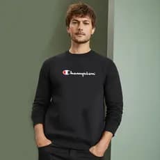 Blusa De Frio Moletom Gola Redonda Champion Blusão Sem Capuz