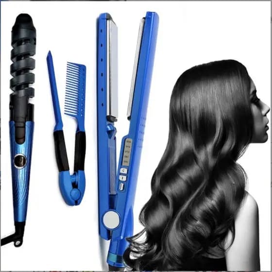 Kit Prancha Chapinha Íon Titânio Iônica Profissional 450f Prancha de Cabelo 110/220v
