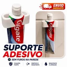 Suporte para Pasta de Dente Sem Furo com Dupla Face | Universal | Organizador | Banheiro Lavabo