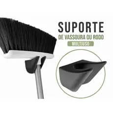 Suporte Vassoura Parede Adesivo ou Com Furo Multiuso Rodo Pá Inchada Ferramentas