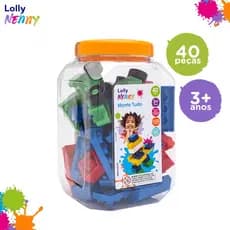 MONTA TUDO LOLLY NENNY 40 PCS +3 ANOS LÚDICO AJUDA NO DESENVOLVIMENTO DA CRIANÇA