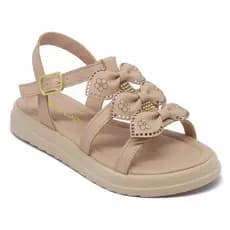 Sandália Infantil MODELO 080-012 Feminina Plana Moda Verão Moderna Confortável Delicada Menina Lacinho Promoção