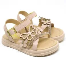 Sandália Infantil Modelo 080-022  Menina com Borboleta e Brilho – Confortável e Leve