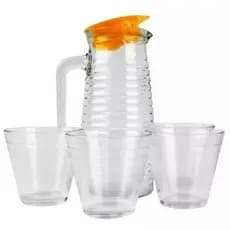 Conjunto Jarra Com Tampa De 1 Litro E 4 Copos De Vidro - Western JAR-24