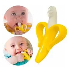 Mordedor Massageador de Gengiva Para Bebê Banana Bananinha Escova Dentes Silicone