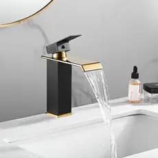Torneira Pia Banheiro Dourada Preta Lavatorio Misturador Monocomando Luxo Bica Baixa 18cm