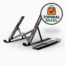 Suporte Notebook Ajustável Base Tablet Netbook Ergonômico Cor Preto