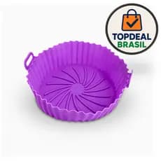 Forma de Silicone Reutilizável Antiaderente para Air Fryer Roxo
