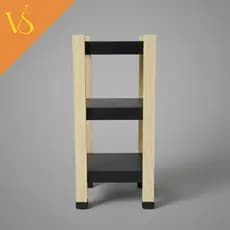 Móvel Estante Multiuso Organizadora Em MDF E Pinus Preto 3 Prateleiras 65x30x30
