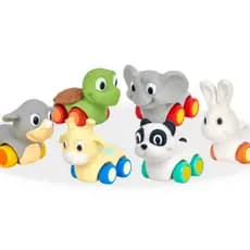 Carrinhos Infantil Vinil Macio Baby Soft Bichinhos Mordedor Com Rodinhas Livres Borracha - Puff Toys
