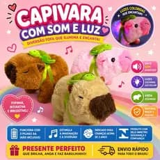 🩷✨ Capivara pelucia Interativa com Som, Luz e Movimento – Fofura que Encanta! ✨🩷