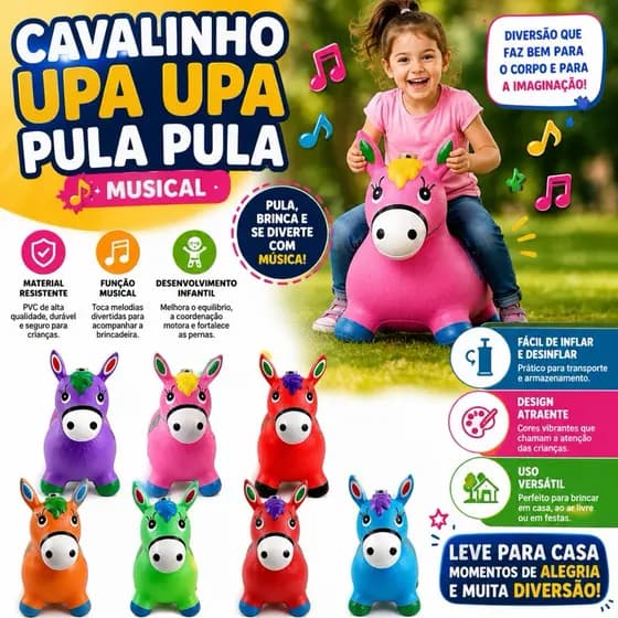 🐴✨ Cavalinho Upa Upa Pula Pula Musical Infantil – Diversão, Música e Desenvolvimento para as Crianças! ✨🐴