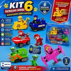 🚤🐶 Kit Patrulha Canina Aquática com 3 ou 6 Veículos – Carrinhos de Fricção Infantil 🌊🚓