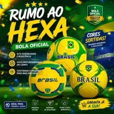 🏆⚽ Bola de Futebol N5 Padrão Brasil Costura Premium 2026 – Mostre sua Paixão em Campo Ruma ao Hexa ! 🇧🇷🔥