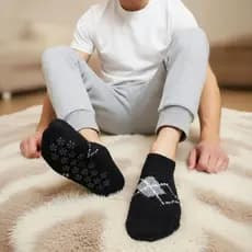 Meia Sapatilha Masculina Térmica Solado Antiderrapante Cores Sortidas - Soft Felpuda Fofinha