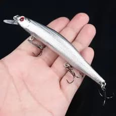 1 Pçs Longo Minnow Cinza Iscas De Pesca Isca Artificial Para Baixo Pique Tamanho Misto