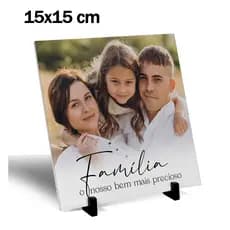 AZULEJO PERSONALIZADO COM SUA FOTO, ARTE, LOGO, MARCA, –15x15cm | COM SUPORTE.