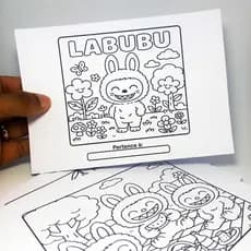 Miolo Livro de colorir Labub com Papel 180g Tamanho A5 (SEM CAPA E SEM ENCADERNAÇÃO) SOMENTE FOLHAS