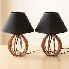 Kit Abajur Cupula Preto - Luminária de Escritório Decoração Quarto / Sala Decorativo
