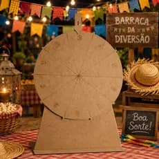 Roleta Para Festas 50cm de Diâmetro Sorteio Em MDF Resistente Gincana Escola