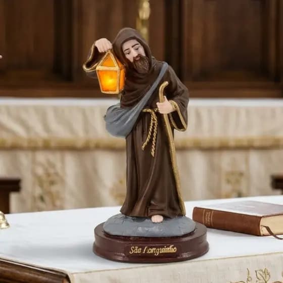 Imagem Santo São Longuinho 15 Cm em Resina Premium Católico Devoção Decoração