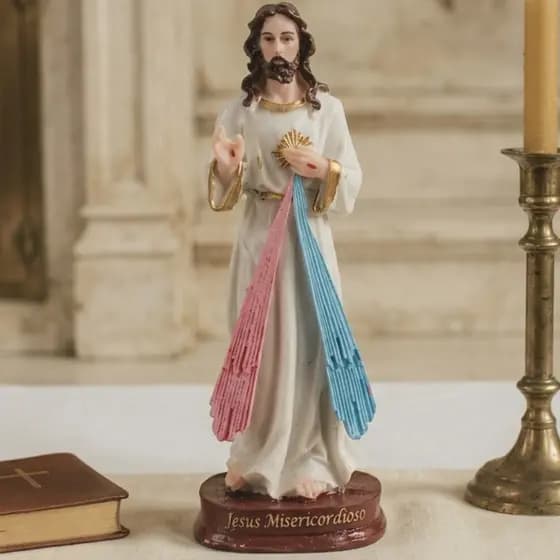 Jesus Misericordioso Imagem de 15 Cm Católico Estatua Decoração em Resina Premium