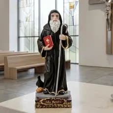 São Bento Imagem 15 Cm Resina Religiosa Católico Proteção Benção Premium Decoração
