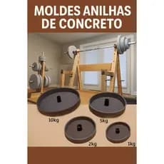 Formas para Fabricação de Anilhas cimento 10kg 5kg 2kg 1kg Moldes para Pesos de concreto Academia em casa