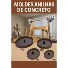 Formas para Fabricação de Anilhas de cimento 20kg 10kg 5kg 2kg Moldes para Pesos de concreto Academia em casa