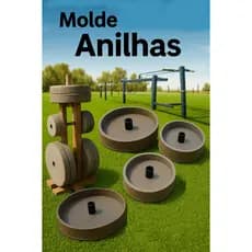 Molde Anilha Concreto Kit 20kg/10kg/5kg/2kg academia cimento crossfit musculação