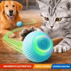 Bola Eletrônica Interativa para Cães e Gatos – Brinquedo Inteligente Pet com Movimento Automático