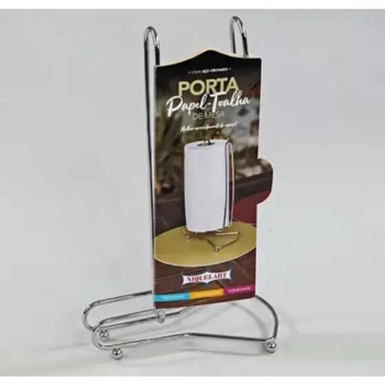 Porta Rolo de Papel Toalha Suporte Vertical Cromado de Bancada Cozinha Pia Organizador - Niquelart