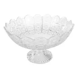 Fruteira Centro De Mesa Baleiro Vidro Cristal 20x24cm