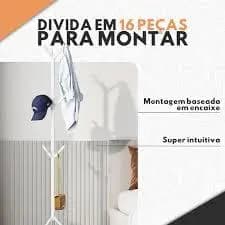 Mancebo Cabideiro de Chão 9 Ganchos Arara Organizadora para Roupas Base