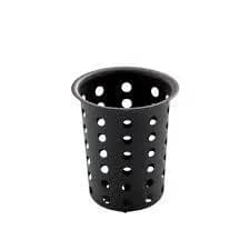 Escorredor de Talheres em Inox Preto Redondo Clink Porta Talheres