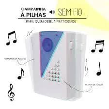 Campainha Residencial, Sem Fio, Branca Design Elegante Bivolt 110/220