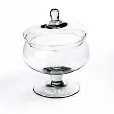 Bomboniere De Vidro Com Tampa 13cm Maracana Luxo